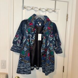 Damee New with Tags Colorful Swing Pea Coat